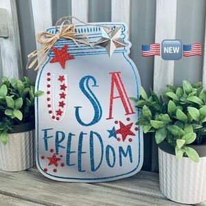 Patriotic USA Freedom Holiday Decor NEW